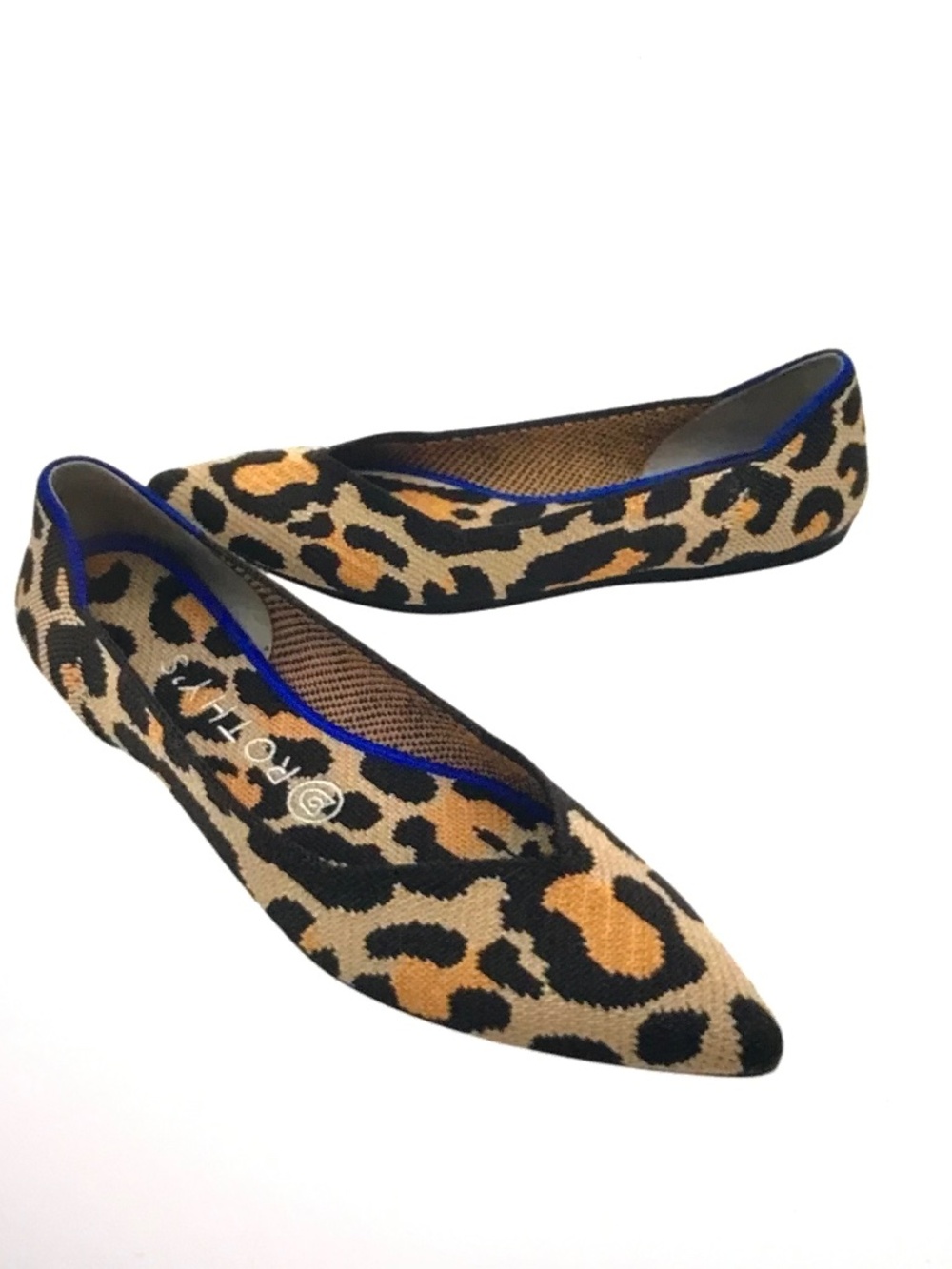 ROTHY’S Big Cat Leopard Print Pointed Toe Flats Women’s Size 9